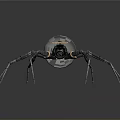 Futuristic Mechanical Spider With Metallic Structure Red Eyes And Gear Details