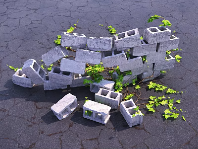 modern brick brick 3d model