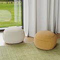 Modern Fabric Sofa Stool Shoe Changing Stool Futon Sofa Foot Tatami 3d model