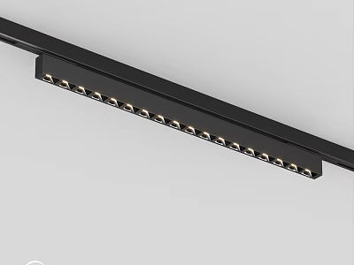 Sleek Black Linear LED Downlights and Spotlights for Modern Interior Lighting 3d model