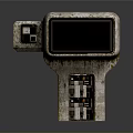 Vintage Retro Camera Device With Worn Beige Texture Black Screen And Small Panels