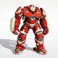 Red And White Heavy Mech Game Movie Character With Robotic Armor Design
