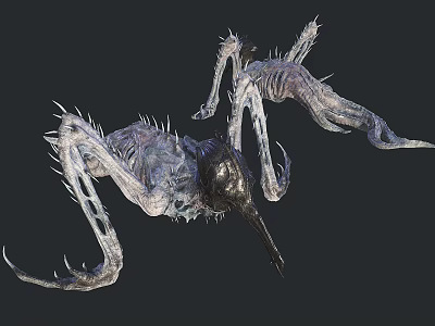 Menacing Fantasy Creature With Spiked Legs Sharp Claws And Armored Body 3d model