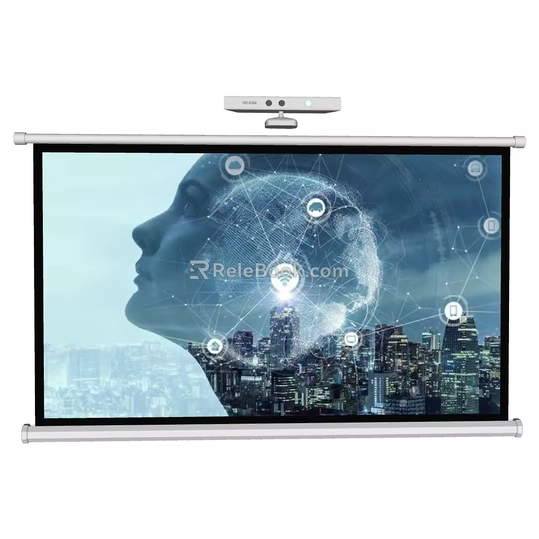 Modern projection curtain 3d model
