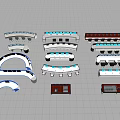 Various Control Room Console Designs With Curved Linear Shapes And Monitor Setups