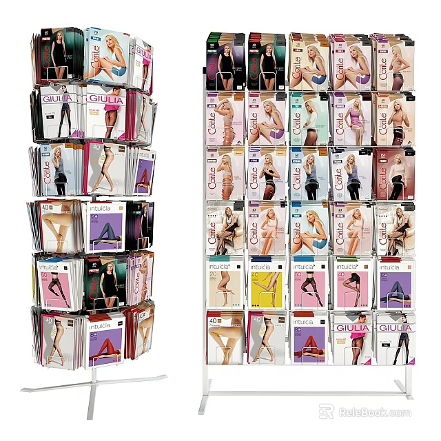 Commercial Retail Product Display Rack With Packaged Items And Model 3d model