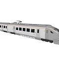 Modern High Speed Silver Train With Streamlined Design And Electric Multiple Carriages 3d model