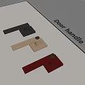 Modern Minimalist Design Door Handles in Black Wooden and Red Colors for Home