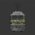 Indian Railways Green And Yellow Electric Locomotive Train With Pantograph Number 30235