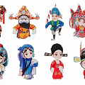 Colorful Traditional Cartoon Peking Opera Character Pendant Decorations for Home Living Room Ornaments