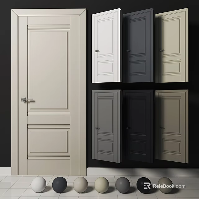 Collection of Modern Swing Doors in Various Colors and Stylish Designs 3d model 