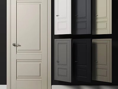 Collection of Modern Swing Doors in Various Colors and Stylish Designs 3d model