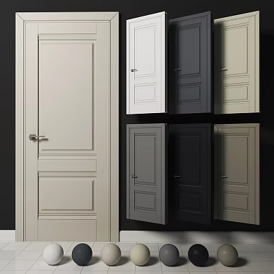 Collection of Modern Swing Doors in Various Colors and Stylish Designs 3d model