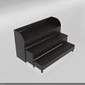 Modern Black Abstract Sofa With Unique Multi-tiered Step Design And Sleek Profile 3d model