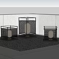 Modern Outdoor Lights With Black Frames Round Lantern Shades And Warm Glow In Garden