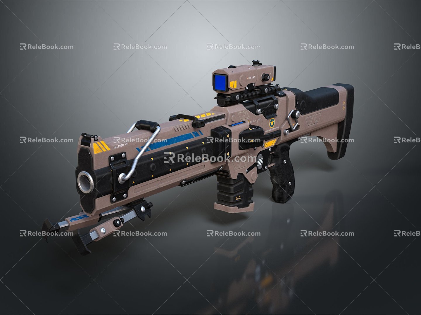 Modern Sci-Fi Gun Sci-Fi Rifle Sci-Fi Sniper Gun Laser Pulse Gun Pulse Gun 3d model