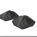 Two Gray Textured Mountain Shaped Decorative Landscape Models