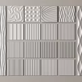 Stylish Decorative Wall Panels Featuring Different Textures And Patterns For Interior Design 3d model