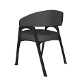 Modern Leather Accent Chair With Curved Backrest And Sturdy Metal Legs Design