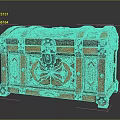 Antique Ornate Wooden Chest With Carved Decorations Metal Clasps And Lock