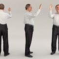 Waving Goodbye Gesture Man Old Man 3d model