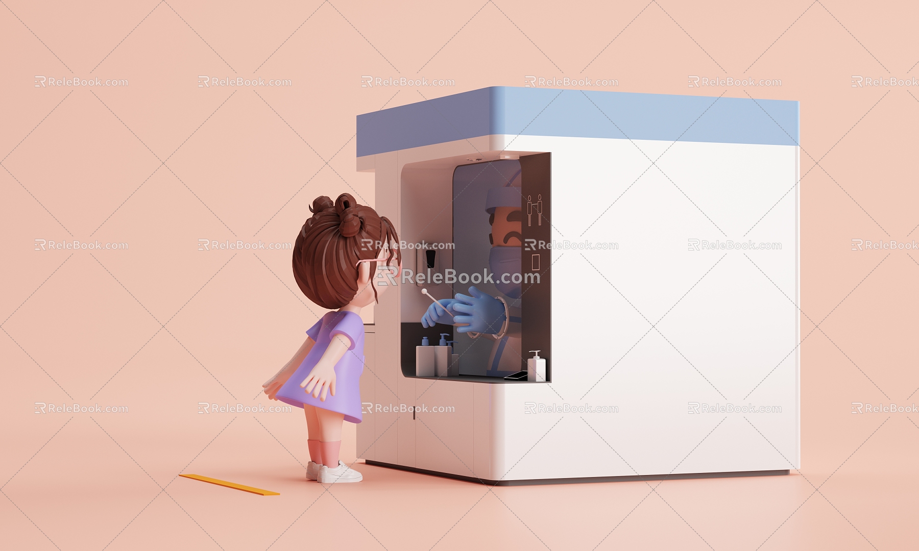 Modern Cartoon Scene Nucleic Acid Sampling 3d model