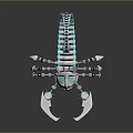 Detailed Mechanical Scorpion Design With Metallic Body And Glowing Blue Accents