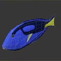 Vibrant Blue Tang Fish With Yellow Tail And Fins In Aquarium