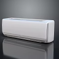 White Modern Air Conditioner Featuring Sleek Design And Blue Accent Line For Home Use