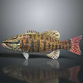 Colorful Textured Fish Model As Decorative Household Living Item For Home