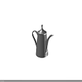 Two Black Metal Coffee Pots With Sleek Design Handle Spout And Lid On White Background