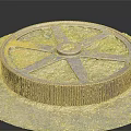Large Rusty Industrial Metal Gear Hardware Tool in Outdoor Grass Field