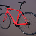 Modern Red Road Bicycle With Sleek Frame And Black Drop Handlebars 3d model
