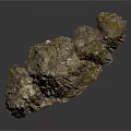 Natural Rockery Landscape Decor With Textured Stone Surface And Moss Accents