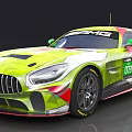 Mercedes AMG Race Car Featuring Green White Livery ROCART 07 Aerodynamic Design