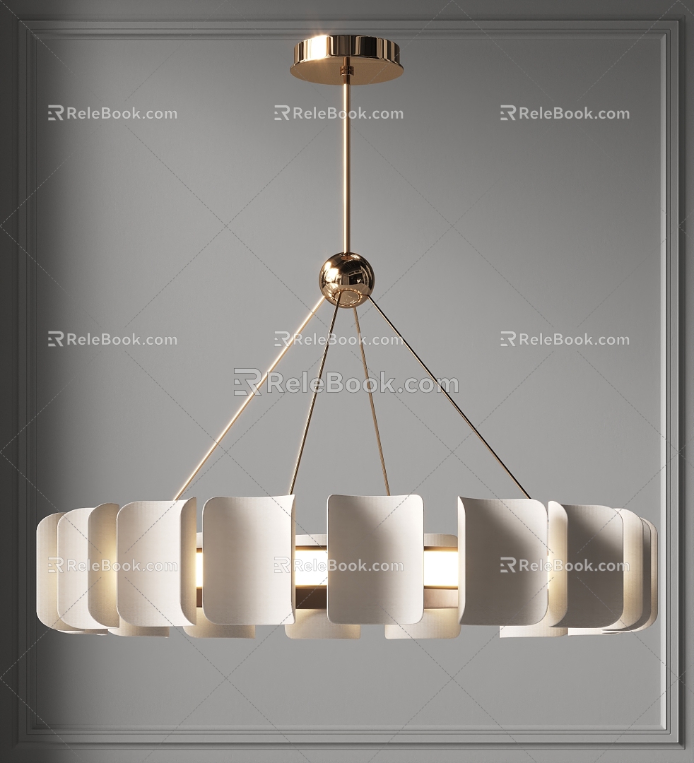 Modern chandelier creative metal ring chandelier home decoration chandelier main lamp luminaire 3d model