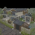 Modern Detached Villa Exterior Design With Sloped Roof Balcony Garden And Greenery