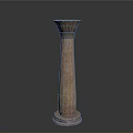 Ancient Stone Column With Intricate Carved Details In Classical Architectural Design 3d model