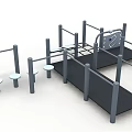 Outdoor Playground Equipment With Metal Structures Multiple Platforms And Climbing Elements 3d model
