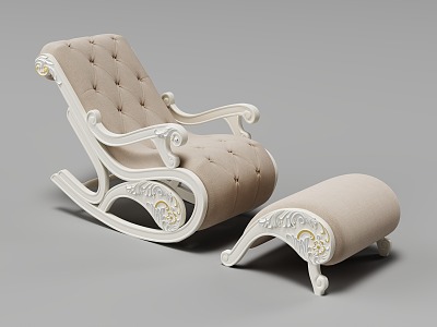 European-style Rocking Chair Recliner Pedal Sofa Simple European-style American-style French 3d model