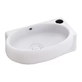 Sleek Modern White Ceramic Wash Basin With Oval Shape Single Faucet Hole And Smooth Surface