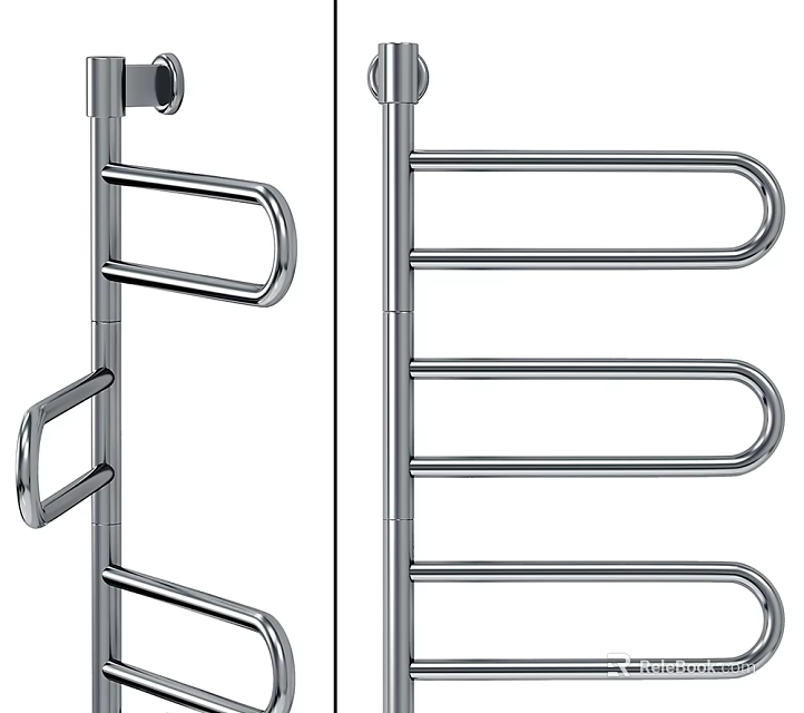 Modern Bathroom Storage Rack With Stainless Steel Construction And Multiple Shelves 3d model 