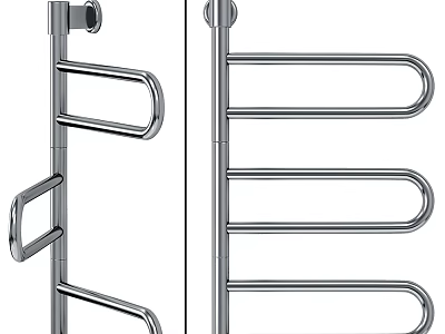 Modern Bathroom Storage Rack With Stainless Steel Construction And Multiple Shelves 3d model