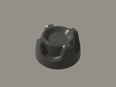 Black Industrial Mechanical Component With Circular Top And Protruding Edges 3d model