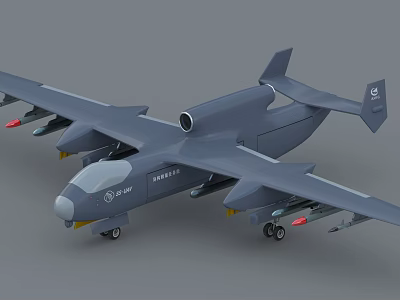 Advanced Modern Military Fighter Jet With Gray Airframe Mounted Missiles And Aerodynamic Wings 3d model