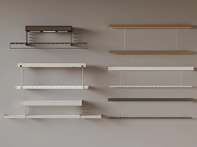 Modern Wall Mounted Shelves with Diverse Designs and Materials for Home Decor 3d model