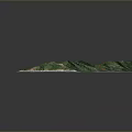 3D Island Model With Green Mountain Terrain And Blue Ocean Surroundings