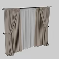 Beige Curtains With Sheer Panels And Tiebacks For Modern Room Decoration