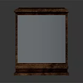 Classic Wooden Side Table With Square Top Glass Panels And Wooden Base