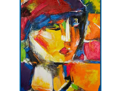 Abstract Painting Vibrant Colorful Portrait With Geometric Shapes And Expressive Brushstrokes 3d model